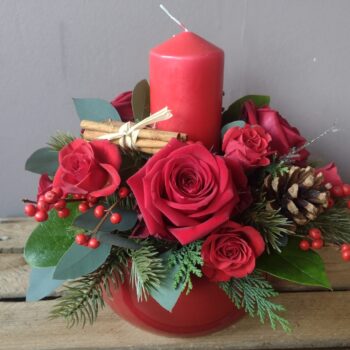 Christmas candle centrepiece